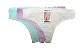 3x dámská bavlněná tanga | Velikost: S/M | Bílá, Fialová, Zelená