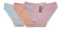 3x dámské bavlněné kalhotky | Velikost: S/M | Modrá, Meruňková, Růžová
