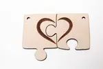 Párová klíčenka - Puzzle s rozpůleným srdíčkem