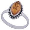 Stříbrný prsten s přírodním jantarem II. | Velikost: 57 | Oranžová