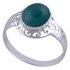 Stříbrný prsten s přírodním zeleným onyxem | Velikost: 60 | Zelená