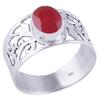 Stříbrný prsten s přírodním rubínem I. | Velikost: 61 | Červená