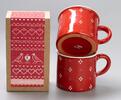 Valentýnský balíček kávy 250 g, červená +2x hrnek červený s 4puntíkem