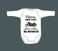 Dětské body: "Jdeme s tátou na motorku" | Velikost: 50 | Bílá