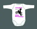 Dětské body: "Djsná motojkáška" | Velikost: 50 | Bílá