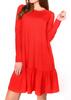 Dámské šaty s dlouhým rukávem | Velikost: S/M | Červená