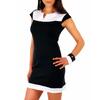Šaty s krátkým rukávem | Velikost: S | Černá s bílou