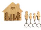 Dřevěný věšák na klíče rodina - 4 | Hnědá