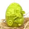 Zajíček na vajíčku s trakařem 8 cm zelený