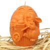 Svíčka zajíček na vajíčku s trakařem 8 cm oranžový