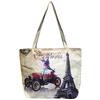 Dámská taška s motivem Paříže | Krémová