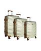 Sada 3 skořepinových cestovních kufrů HC6881 – champagne