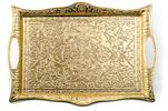 Ručně gravírovaný podnos Fleur Grand – Zlatý | Rozměr: 37 x 26 cm