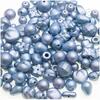 100 g - Skleněné barevné perle - světle modré