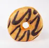 Polštář ve tvaru donutu 40 cm čokoládový oranžový