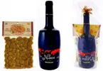 Bílé víno Nissos, 0,7 l + míchané olivy, 250 g