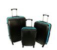 Sada 3 cestovních kufrů HC663 | Black / Zipper Blue