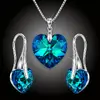 Set šperků Srdce Swarovski® Bermuda Blue