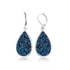 Ocelové náušnice Levien Rocks Pear 24 v modré barvě Bermuda Blue | Modrá