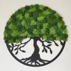 Machový obraz ručne vyrobený na Slovensku | Rozmer: 30 cm | "Strom života" (čierna/viacfarebný mach)