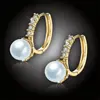 Perlové náušnice Rebecca Gold - White Pearl
