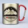 300 ml Turistický nerezový termohrnček "I love mountains" | Strieborná