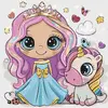 Diamantové maľovanie podľa čísel | Princezná a dúhový jednorožec