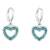 Náušnice s krystaly Swarovski Elements Shine Heart | Modrá