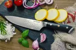 Damaškový nůž Katfinger nůž šéfkuchaře 8" - černý