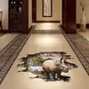 3D samolepka na podlahu Nosorožec
