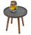 Odkládací stolek Mira: dřevo a cement, kulatý