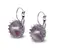 Ocelové náušnice Gemstone Crown - ametyst