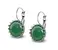 Ocelové náušnice Gemstone Crown - tmavě zelený jadeit