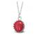 Ocelový náhrdelník Gemstone Crown - červený Jadeit