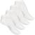 4 páry dámských kotníkových ponožek - bílé