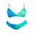 Dámské bikini s volánem měnící barvu, modro-zelené