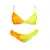 Dámské bikini s volánem měnící barvu, oranžovo-žluté
