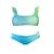 Dámské bikini s volány měnící barvu, modro-zelené