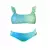 Dámské bikini s volány měnící barvu, modro-zelené