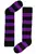Stripes Knee Socks - Černofialové