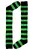 Stripes Knee Socks - Černozelené