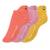 3 páry dámských kotníkových ponožek s výšivkou - pastelové barvy