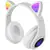 RGB LED bezdrátová Bluetooth sluchátka, bílá