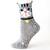 Ponožky s kočkami - šedá