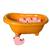 Žlutá vana s minimýdly - růžové kačenky