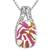 Stříbrný náhrdelník růžovobílý mramor s krystaly