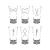 6× čiré štamprle