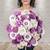 Fialová kytice 33 květin + flakon s vůní jako dárek