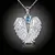 Náhrdelník Angel Wings Aquamarine Heart se zirkonem