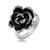 Prsten s černou květinou